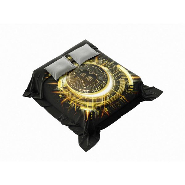 Bitcoin Vortex 3D Luxury Comforter - Sci-Fi Crypto Bedding - Image 4
