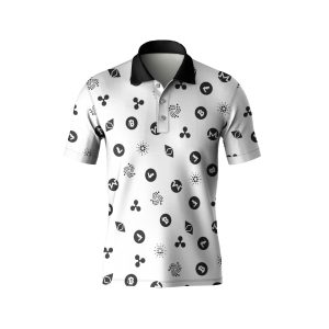 Crypto Pattern Polo Shirt - High Quality Polyester Unisex Tee - Short Sleeve