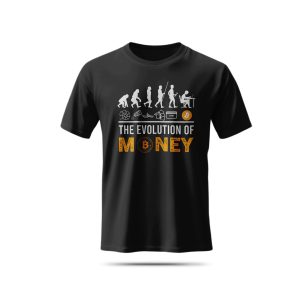 "Evolution of Money" Bitcoin T-Shirt - Crypto History Tee - 100% Cotton