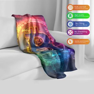 CyberBit™ Neon Bitcoin Circuitry Plush Blanket