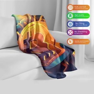 Dawn Horizon Bitcoin Fusion Plush Blanket