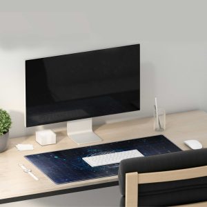 Bitcoin Blockchain Grunge Mouse Pad - Industrial Tech Desk Mat