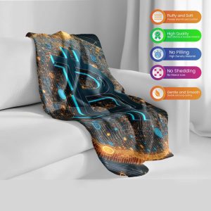 Digital Matrix Bitcoin Comforter - Futuristic Crypto Bedding