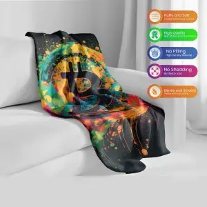 "Cosmic Bitcoin Genesis" Blockchain Universe Blanket - Stellar Comfort