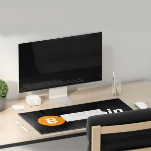 Classic Bitcoin Logo Text Gaming Mouse Pad - Minimalist Crypto Desk Mat