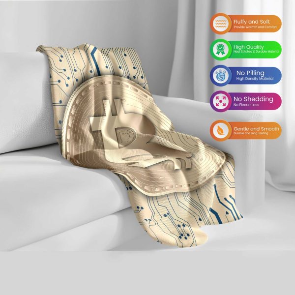 Crypto Dreams: Bitcoin Circuit Board Blanket - Image 2