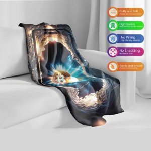 Exploding Bitcoin Core Crypto Plush Blanket