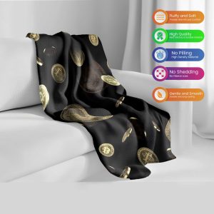 Majestic Bitcoin Gold Circuit Plush Blanket
