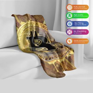 Decentralized Dreamer™ Bitcoin Gold Circuitry Plush Blanket