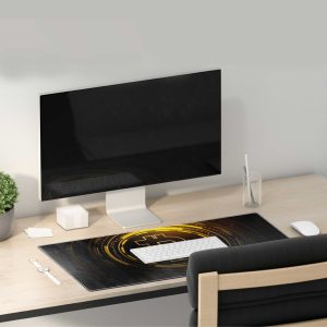 Bitcoin Gold Crypto Gaming Mouse Pad - Durable Stitched Edges & Non-Slip Base