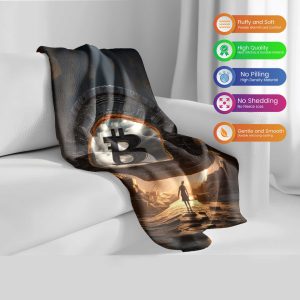 "Bitcoin Horizon" Fantasy Art Blanket - Cozy & Fluffy Crypto Comfort