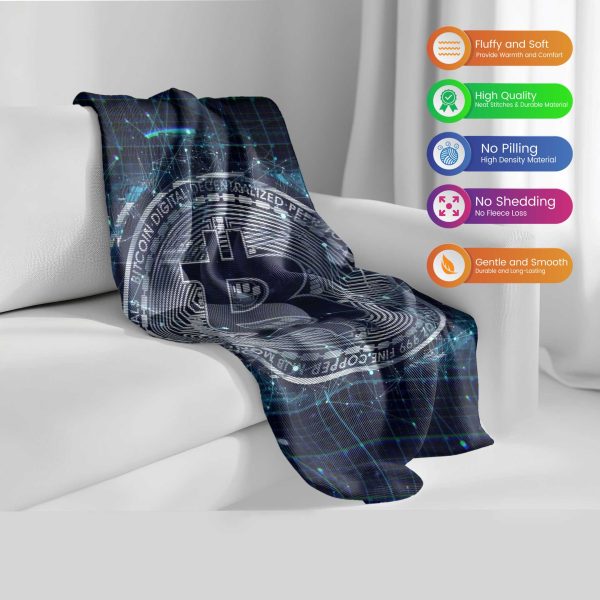 "Galactic Bitcoin Grid" Decentralized Comfort Blanket - Cosmic Tech Style - Image 2