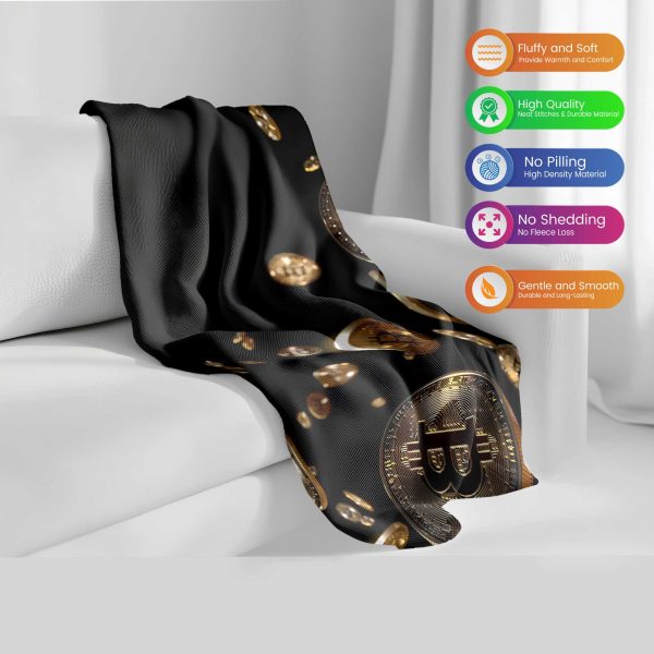 "Fiery Bitcoin Blaze" Crypto Energy Blanket - Intense & Cozy Comfort - Image 2