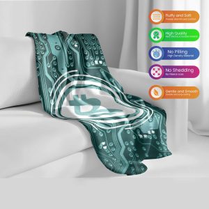 "Digital Dreamscape Bitcoin" Crypto Circuitry Blanket - High-Tech Comfort