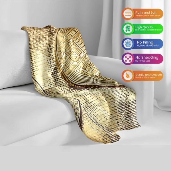 CryptoDream™ Bitcoin Gold Edition Plush Blanket - Image 2