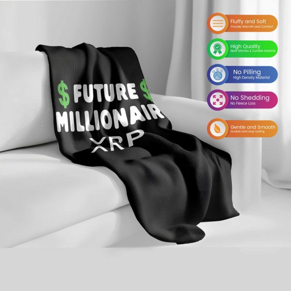 XRP Future Millionaire Crypto Plush Blanket - Image 2