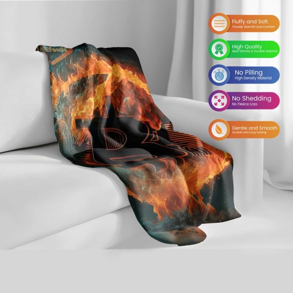 "Vintage Digital Gold" Bitcoin Steampunk Blanket - Industrial Elegance & Comfort - Image 2