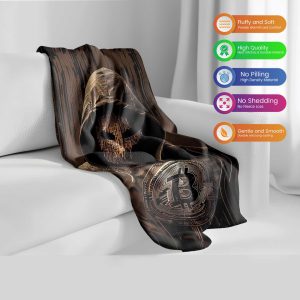 Vaporwave Sunset Bitcoin Dream Plush Blanket