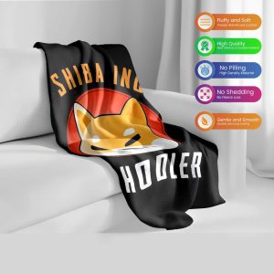 Shiba Inu Vampire Crypto Halloween Plush Blanket