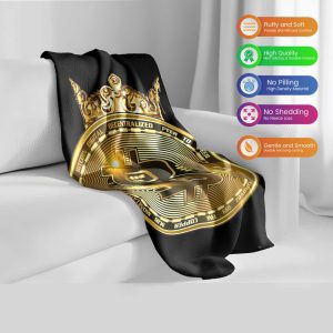 Opulent Bitcoin Emblem Plush Blanket