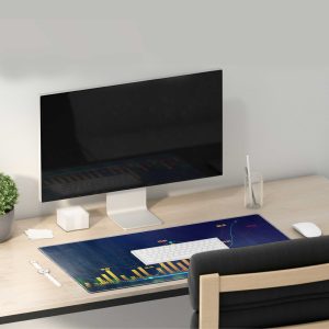 Crypto Currency Blockchain Network Mouse Pad - Non-slip Rubber Base & Stitched Edges