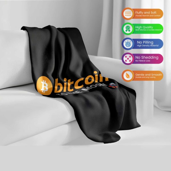 Golden Bitcoin Coinscape Plush Blanket - Image 2