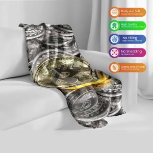 "Digital Goldmine" Bitcoin Coin Scatter Blanket - Wealthy Warmth