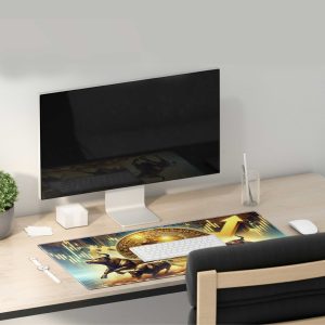 Bitcoin Bull Market Crypto Trading Mouse Pad - Non-Slip Rubber Base & Durable Stitched Edges