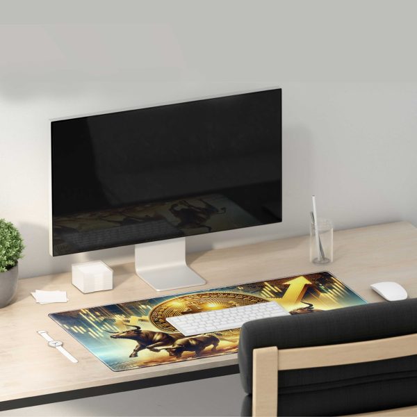 Bitcoin Bull Market Crypto Trading Mouse Pad - Non-Slip Rubber Base & Durable Stitched Edges - Image 2