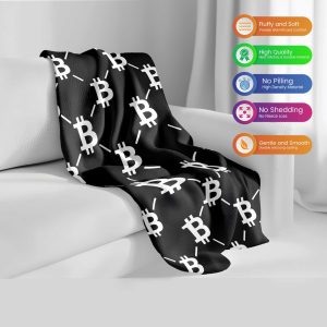Black & White Bitcoin Pattern Comforter - Cozy & Fluffy Crypto Bedding