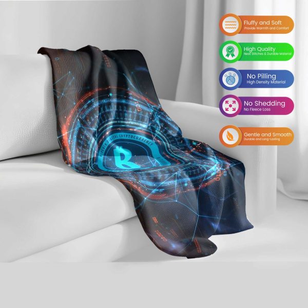 "Digital Age Disc" Bitcoin & Cryptocurrency Blanket - Futuristic Comfort - Image 2