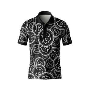 Digital Bitcoin Crypto Polo Shirt - High Quality Polyester