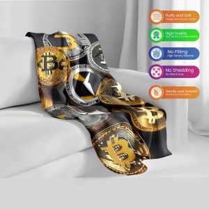 Crypto Dreams Reversible Bitcoin & Ethereum Print Comforter Bedding Set - Ultra Soft & Durable