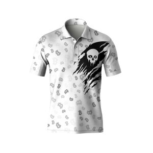 Bitcoin Mining Icons Polo Shirt - Crypto Pattern Polyester Tee - High Quality Unisex