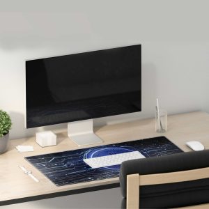 Bitcoin Blue Circuitry Gaming Mouse Pad - Crypto Tech Desk Mat