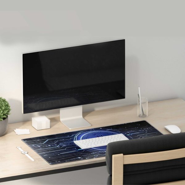 Bitcoin Blue Circuitry Gaming Mouse Pad - Crypto Tech Desk Mat - Image 2