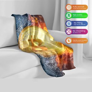 Burning Bitcoin Blaze Plush Blanket