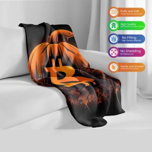 Radiant Flame Bitcoin Plush Blanket