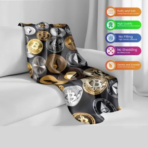 Cyberpunk Circuit Bitcoin Plush Blanket