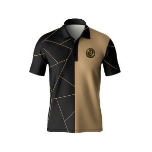 Golden Bitcoin Polo Shirt - Luxury Crypto Design - High Quality Polyester Unisex Tee