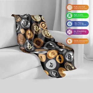 Stained Glass Bitcoin Artistry Plush Blanket