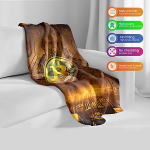 "Electro-Circuit Bitcoin" Cybernetic Comfort Blanket - Tech-Inspired Warmth