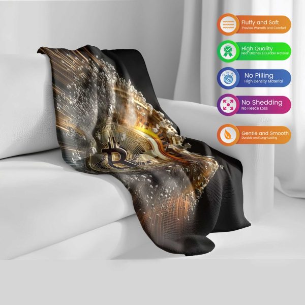"Digital Dreamscape" Bitcoin & Crypto Portal Blanket - Cozy & Mysterious - Image 2