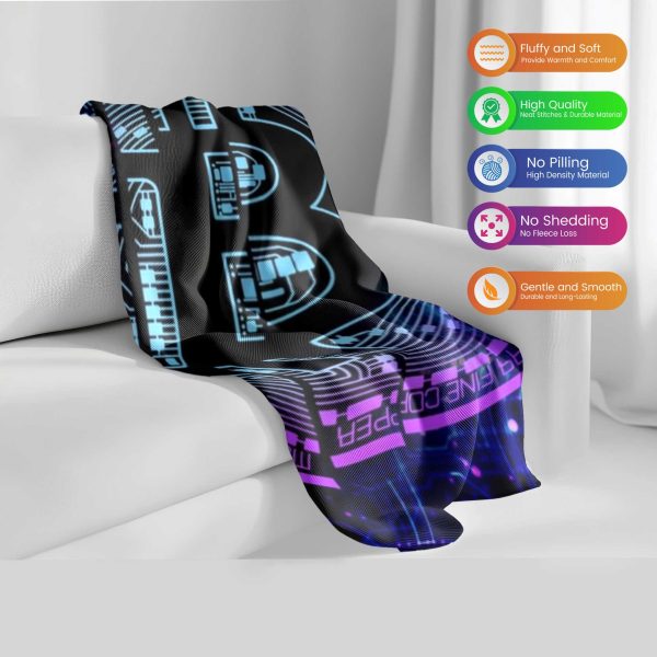 Deep Space Crypto Circuitry Plush Blanket - Image 2