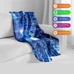 Neon Byte Bitcoin Comforter - Electric Blue Crypto Bedding