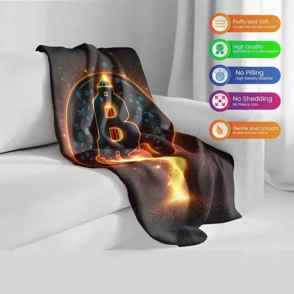 "Bitcoin Launchpad" Crypto Rocket Ascent Blanket - Propel Your Comfort - Image 2
