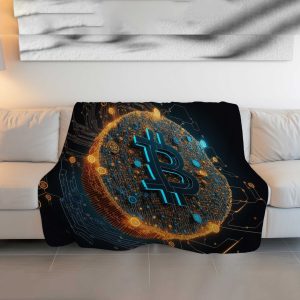 Digital Matrix Bitcoin Comforter - Futuristic Crypto Bedding