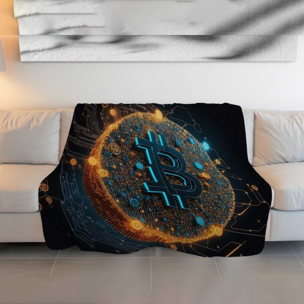 Digital Matrix Bitcoin Comforter - Futuristic Crypto Bedding - Image 3