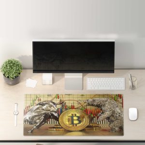 Bitcoin Bull vs. Bear Market Trading Mouse Pad - Non-Slip & Fade-Resistant