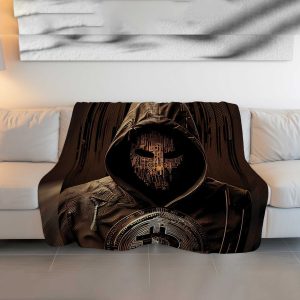 Vaporwave Sunset Bitcoin Dream Plush Blanket